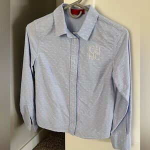Carolina Herrera Light Blue Casual Button Down Shirt